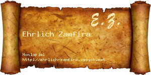 Ehrlich Zamfira névjegykártya